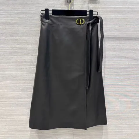 Women's genuine leather skirt - New Trendy Plus Size Metal Buckle Belt Black Elegant Real | OurHomly