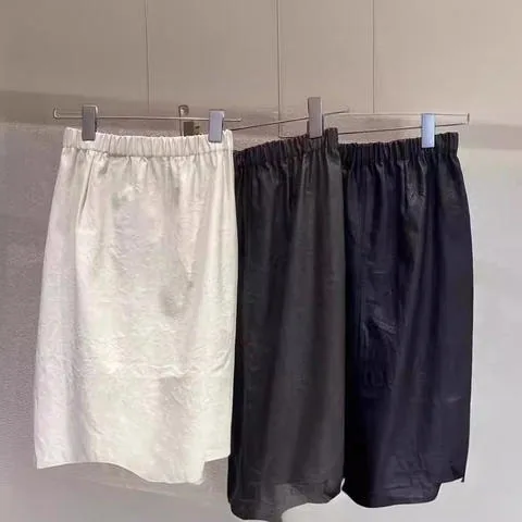 Women's genuine leather skirt - Custom Size High Quality Elegant Elastic Mid Waist Split R | OurHomly