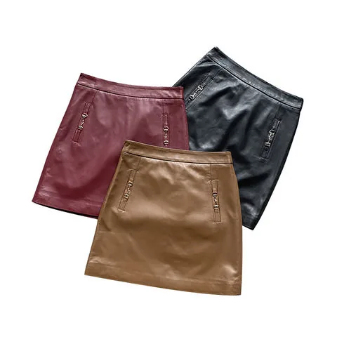 Women's genuine leather skirt - Hot Selling Customized Mini Ladies Sheepskin Skirt Leather | OurHomly