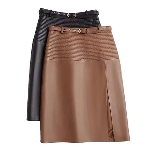 Women's genuine leather skirt - Wholesale Fashion New Design Medium Length Stylish Genuine | OurHomly