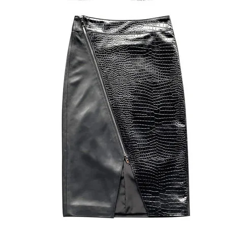 Women's genuine leather skirt - Custom Falda Casual Ladies Short Girls' Women Leather Genu | OurHomly