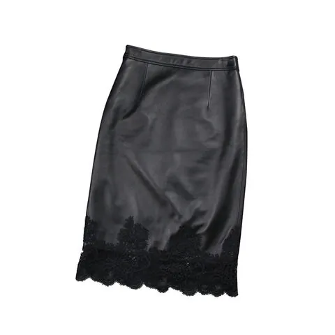 Women's genuine leather skirt - Designed Classical Elegant Knee-length Genuine Sheepskin S | OurHomly