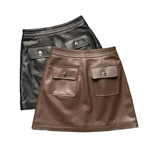 Women's genuine leather skirt - Hot Sale Fashion Beauty Short Mini Skirts Pocket Zipper Sh | OurHomly