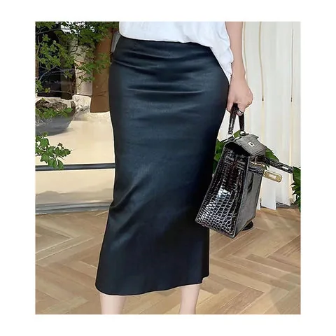 Women's genuine leather skirt - Hot Sale Sexy Genuine Leather Women's Skirts Elastic Waist | OurHomly