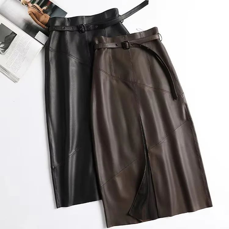 Women's genuine leather skirt - New Arrival Wholesale Autumn Winter Elegant Skirt 100% She | OurHomly