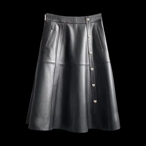 Women's genuine leather skirt - Pleated Skirt New for Women in Autumn 2026 Draping Versati | OurHomly