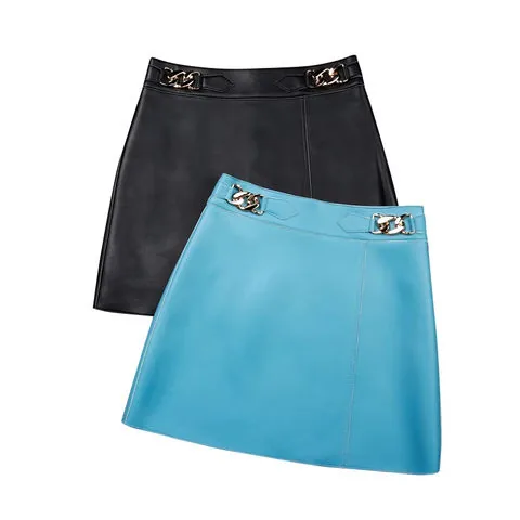 Women's genuine leather skirt - Genuine Leather Skirt Temperament Mini Sheepskin Short Wom | OurHomly