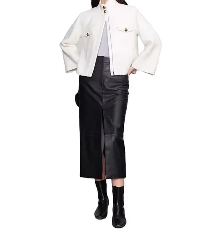 Women's genuine leather skirt - Hot Sales High Waisted Black Split Straight Style Sexy Wom | OurHomly