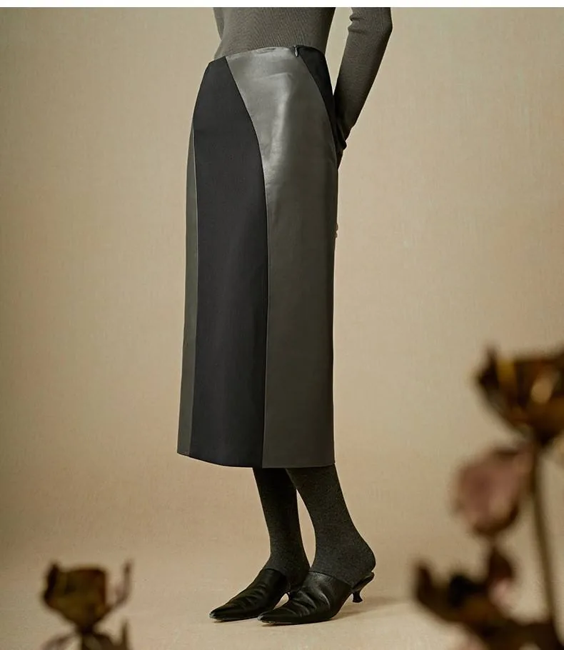 Women's genuine leather skirt - Latest Product Black Suede Wrap Skirt Sheepskin Leather Sp | OurHomly