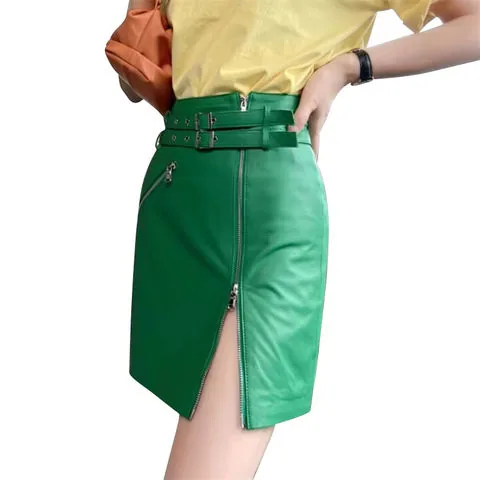 Women's genuine leather skirt - % Genuine Skinny Custom Leather Skirt With Zipper Design S | OurHomly