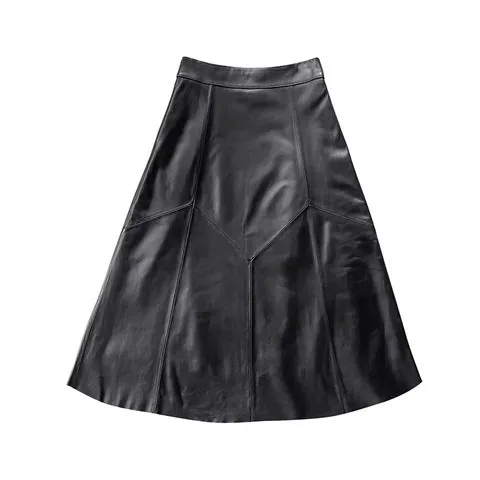 Women's genuine leather skirt - % Genuine High Quality Leather Custom Sexy Elegant High Ri | OurHomly