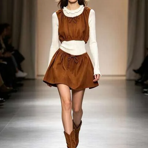 Women's genuine leather top - Summer Women's Crew Neck Suede Sheepskin Tank Top Solid Ga | OurHomly